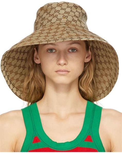 gucci wide brim hats for women|gucci gg canvas hat.